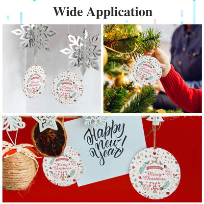 Custom personalised hanging photo ornaments Christmas circular pendant with your own photo and text (Made in USA, Free Fast Shipping)