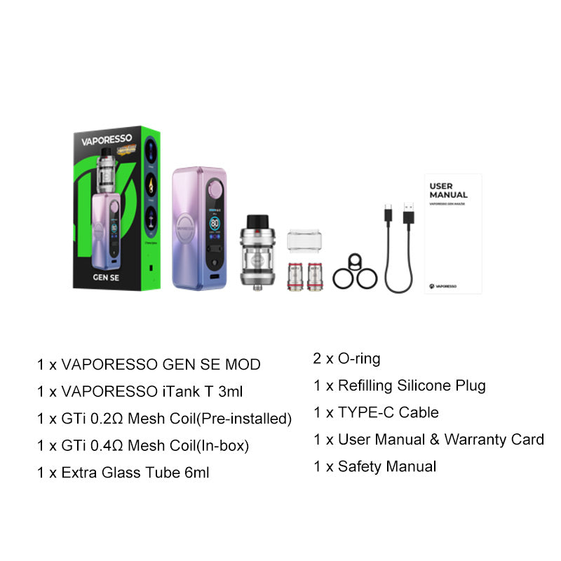 Vaporesso GEN SE 80W Kit With iTank T Atomizer 3ml