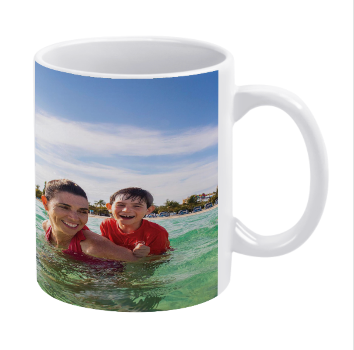 White Custom Mugs Personalised Photo Mug (Double sided same photo) - Made in USA, Free Shipping