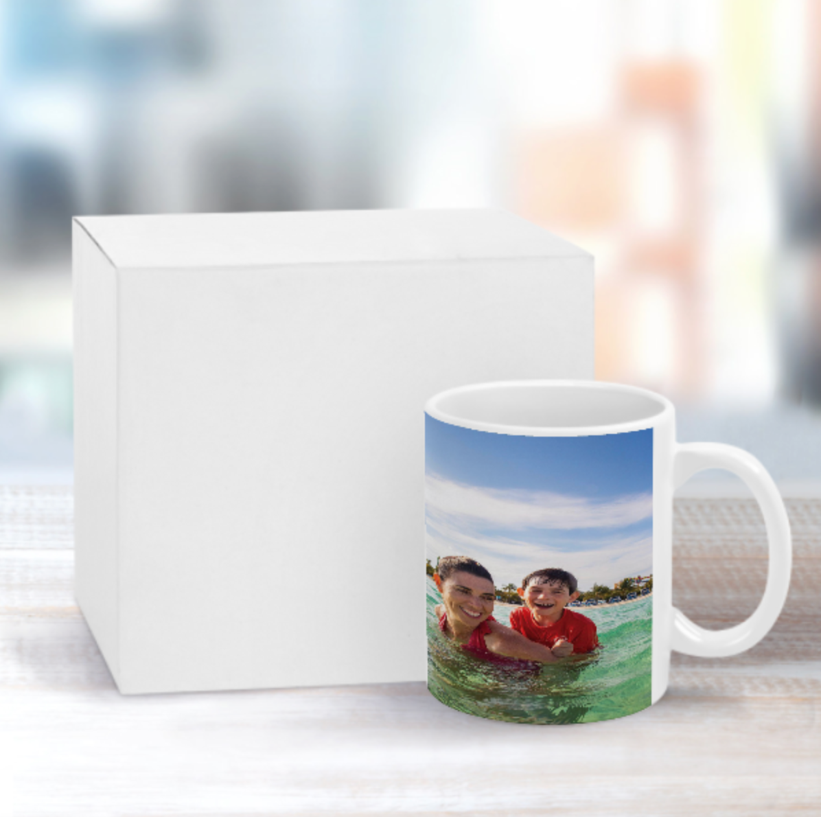 White Custom Mugs Personalised Photo Mug (Double sided same photo) - Made in USA, Free Shipping