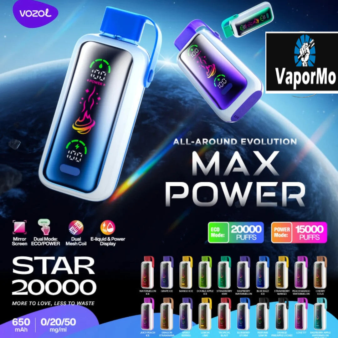 Vozol Star 20000 Puffs Dual Power Rechargeable Disposable Vape